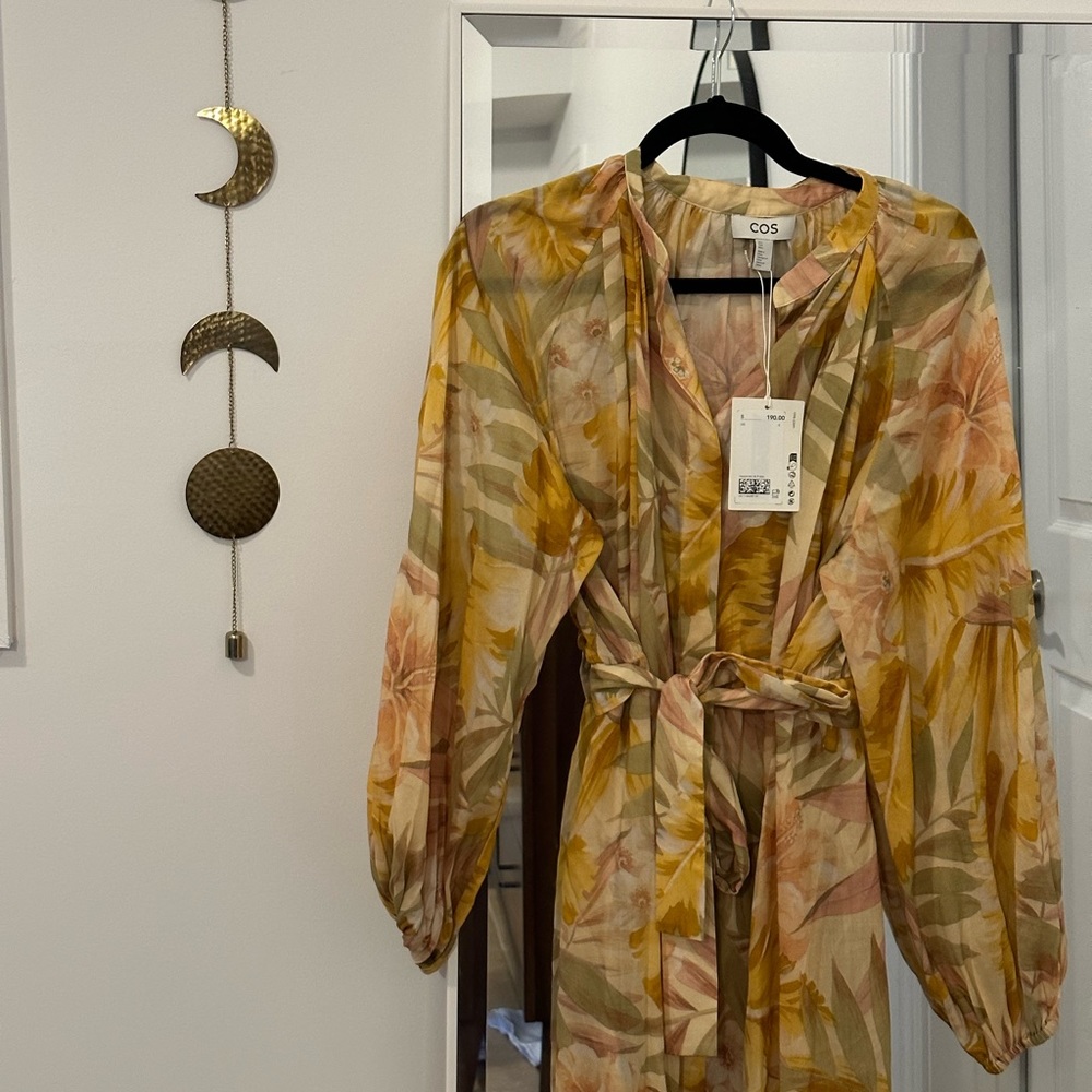 COS long sleeve floral dress with tags maxi